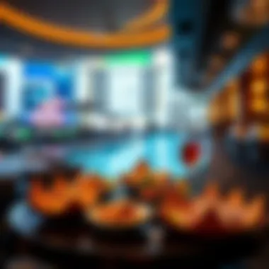 Gourmet culinary offerings presented at the Cosmo Pool dining area