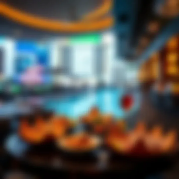 Gourmet culinary offerings presented at the Cosmo Pool dining area