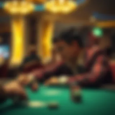 Deep in Thought: The Art of Decision Making A thoughtful player contemplating their next move at a poker table