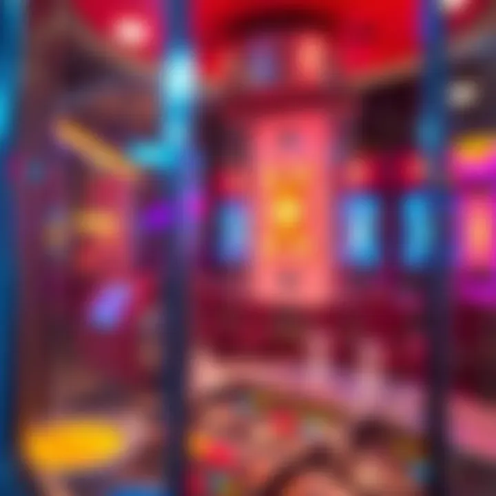 An interior shot showcasing the mechanics of a claw machine