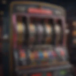 An exciting three-reel slot machine display with vibrant graphics.