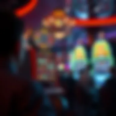 An overview of a casino setting with players engaged in the Five Fortunes slot