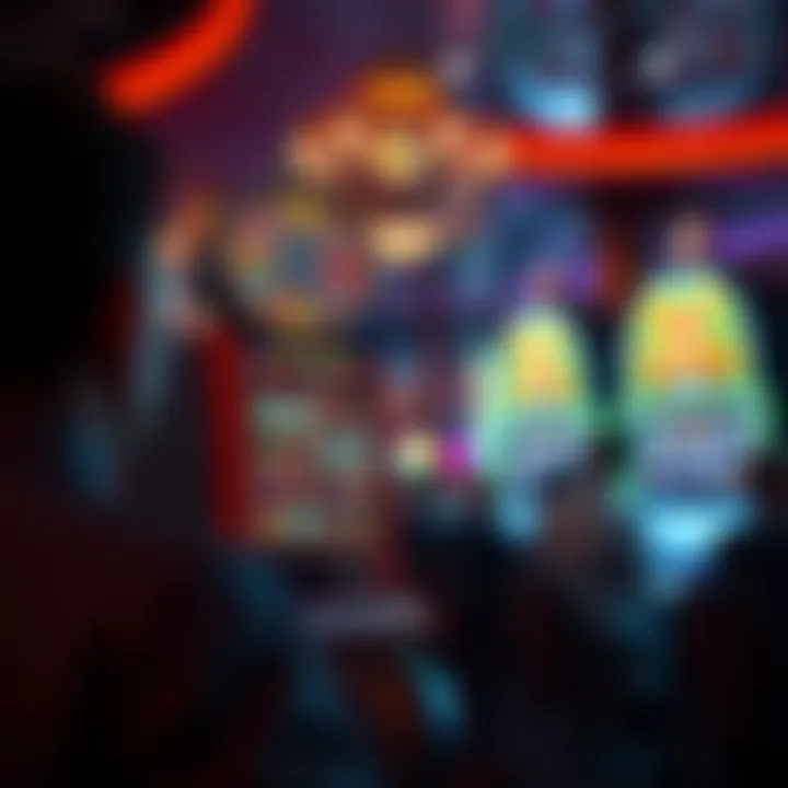 An overview of a casino setting with players engaged in the Five Fortunes slot