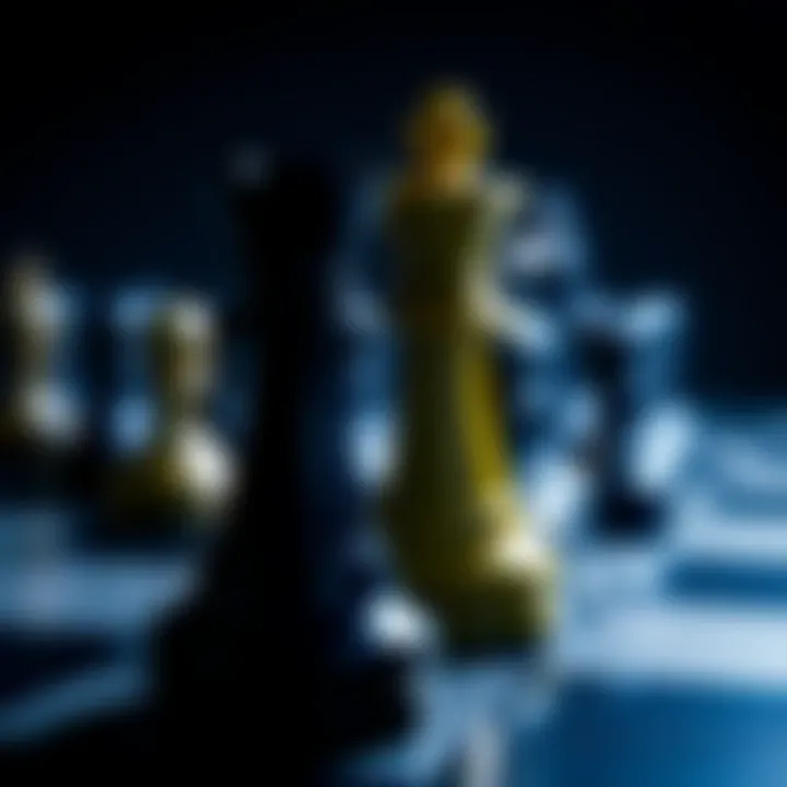 Symbolism of Strategy and Intellect A close-up of chess pieces symbolizing strategy and intellect