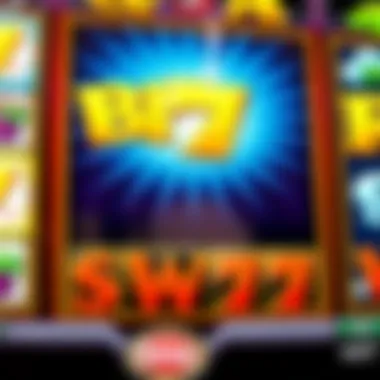 Close-up of a slot game interface highlighting gameplay mechanics