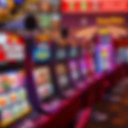 Vibrant slot machine display showcasing popular titles