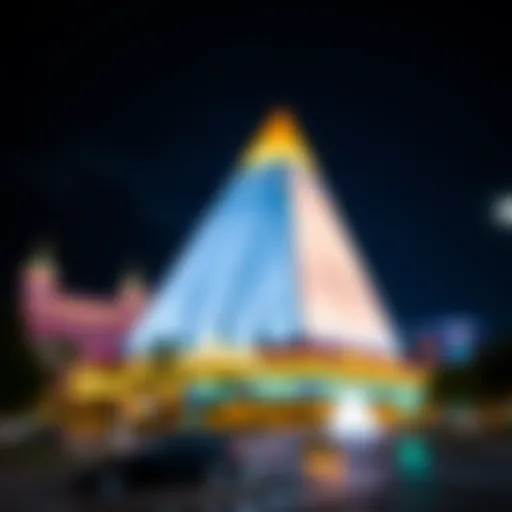Iconic Architecture of Pyramid Las Vegas Pyramid Las Vegas exterior view showcasing its iconic shape against the skyline