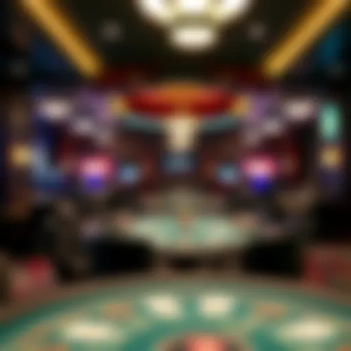 Interior view of the Seneca Poker Room showcasing the table layout and ambiance
