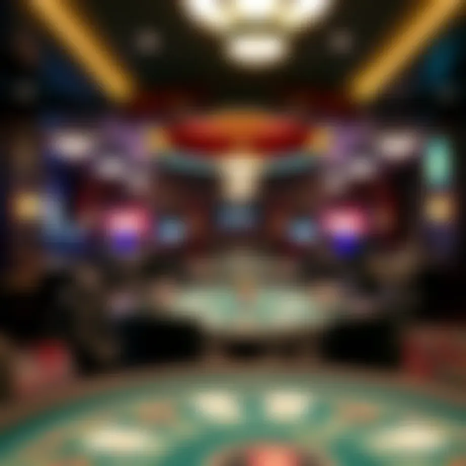 Interior view of the Seneca Poker Room showcasing the table layout and ambiance