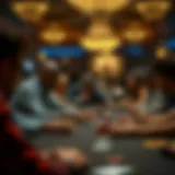 High-stakes poker table filled with focused players