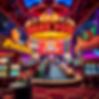 Atmosphere of a bustling Las Vegas casino with vibrant lights