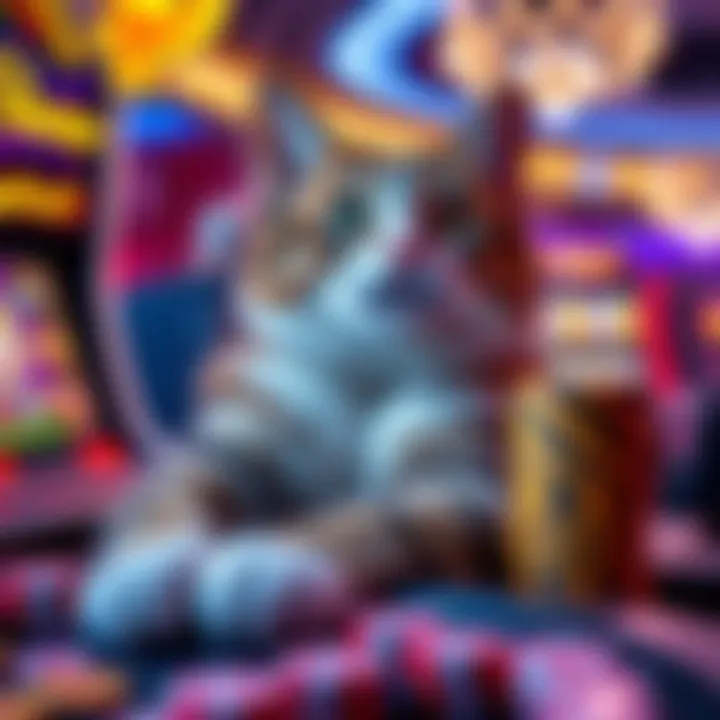 An infographic detailing popular cat-themed casino games