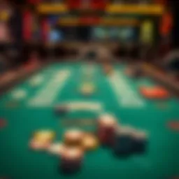 An intricate poker table layout showcasing Ultimate Texas Hold'em