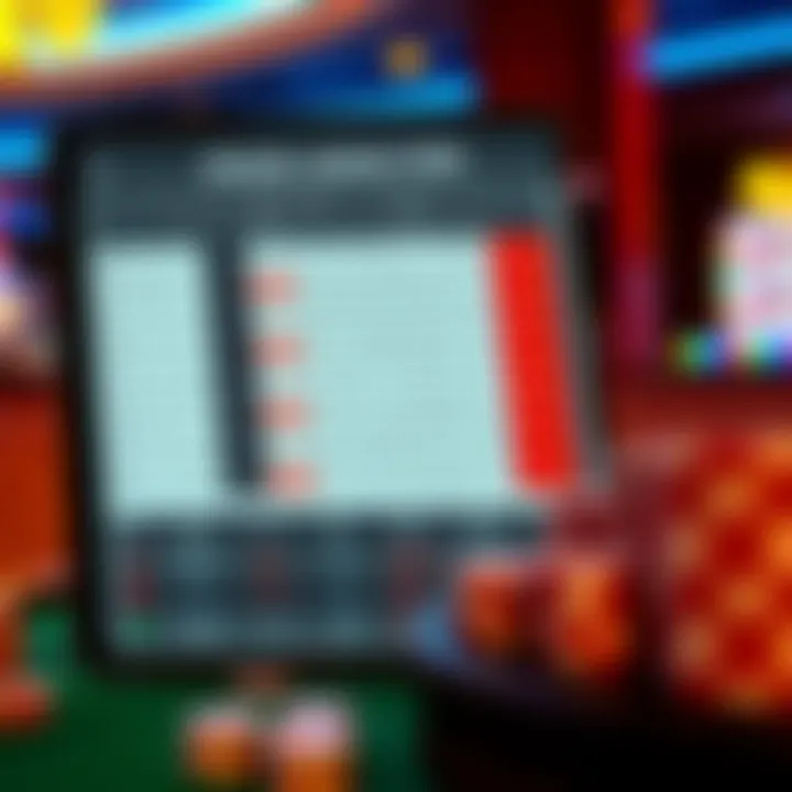 An analytical chart depicting the odds of various casino games