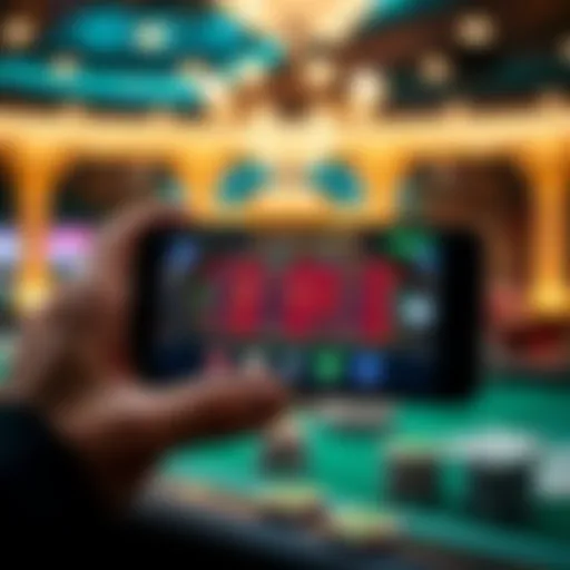 Online Casino Game Interface A stunning visual of a smartphone displaying an online casino game interface