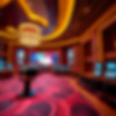 Luxurious Interior of Wynn Sports Book Interior view of Wynn Sports Book showcasing luxurious design and large screens