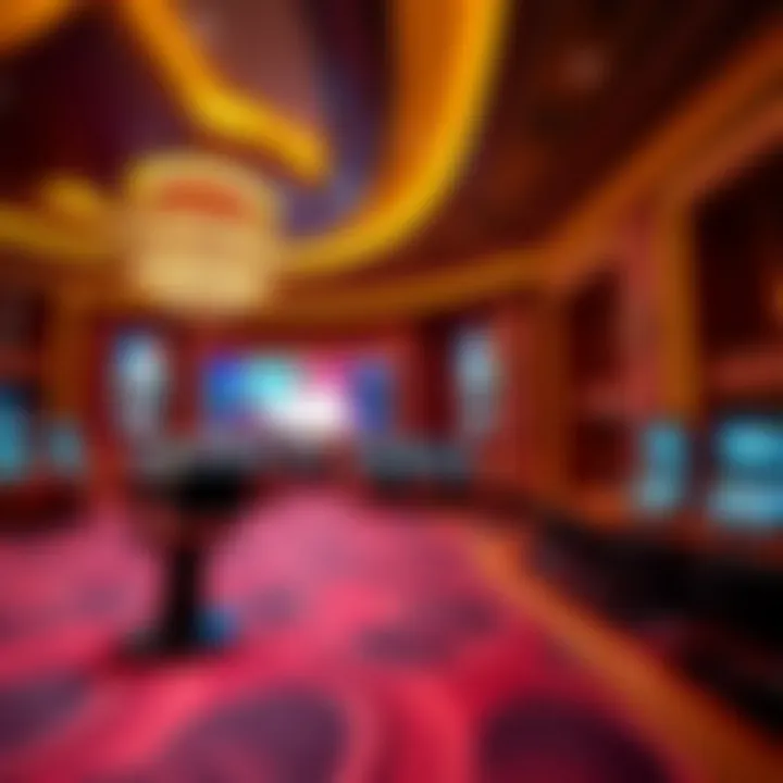 Luxurious Interior of Wynn Sports Book Interior view of Wynn Sports Book showcasing luxurious design and large screens