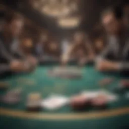 Luxurious poker table setup with high-quality chips and cards