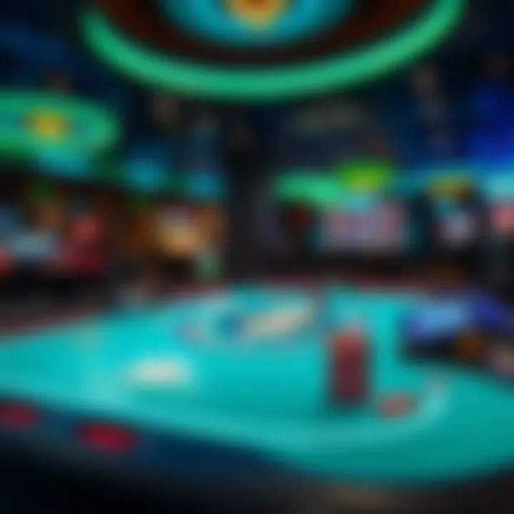 Innovative Digital Poker Table A captivating view of a digital poker table showcasing advanced gameplay features.