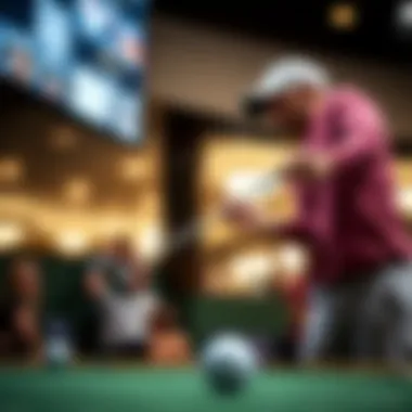 Close-up of a golfer swinging