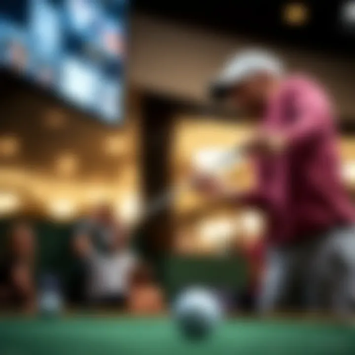 Close-up of a golfer swinging