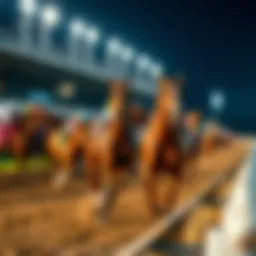 Thoroughbred racing action
