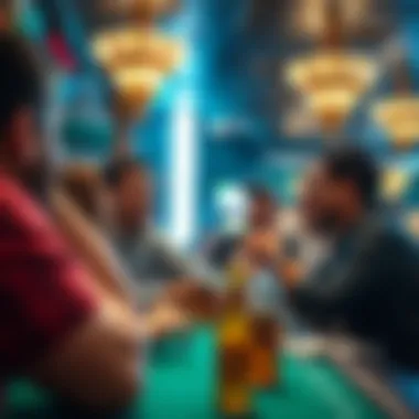 A group of fans celebrating a winning bet at a sports bar