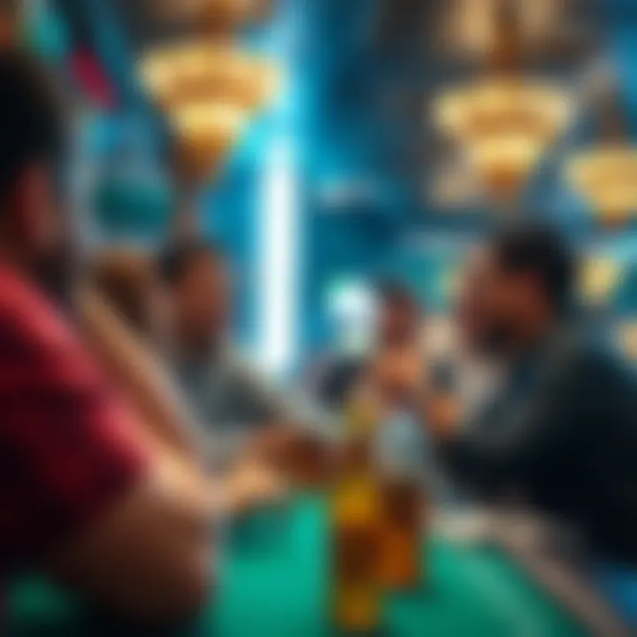 A group of fans celebrating a winning bet at a sports bar