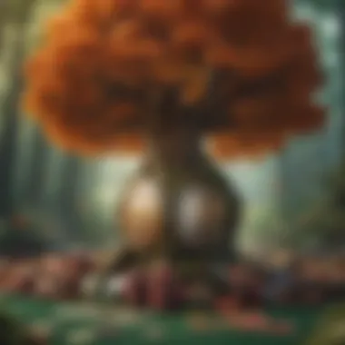 Thematic Elements of Lucky Tree Artistic depiction of the thematic elements of the Lucky Tree slot, highlighting its enchanting forest backdrop