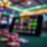Online Casino Experience on Mobile Mobile device displaying a vibrant online casino interface