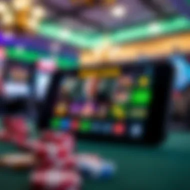 Online Casino Experience on Mobile Mobile device displaying a vibrant online casino interface