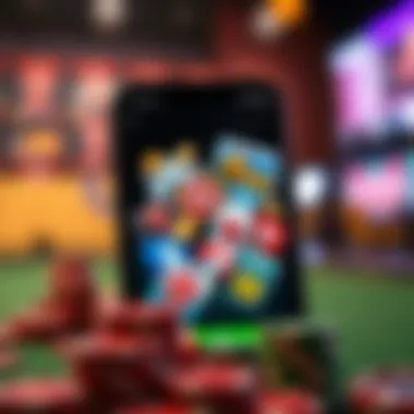 Diverse Mobile Gambling Applications Illustration of various mobile gambling apps on a smartphone screen