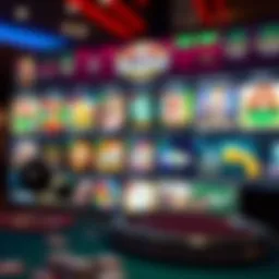 A dynamic online casino interface showcasing various game options