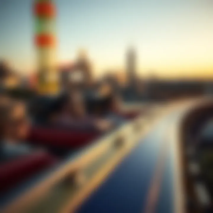 Riders experiencing the thrill on the New York-New York coaster