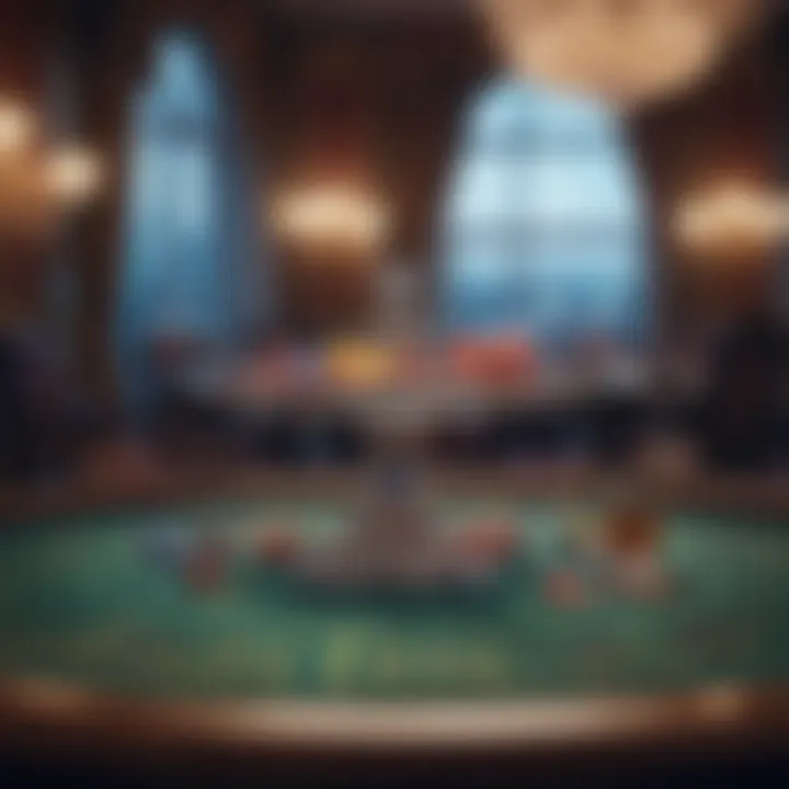 Luxurious baccarat table at an online casino