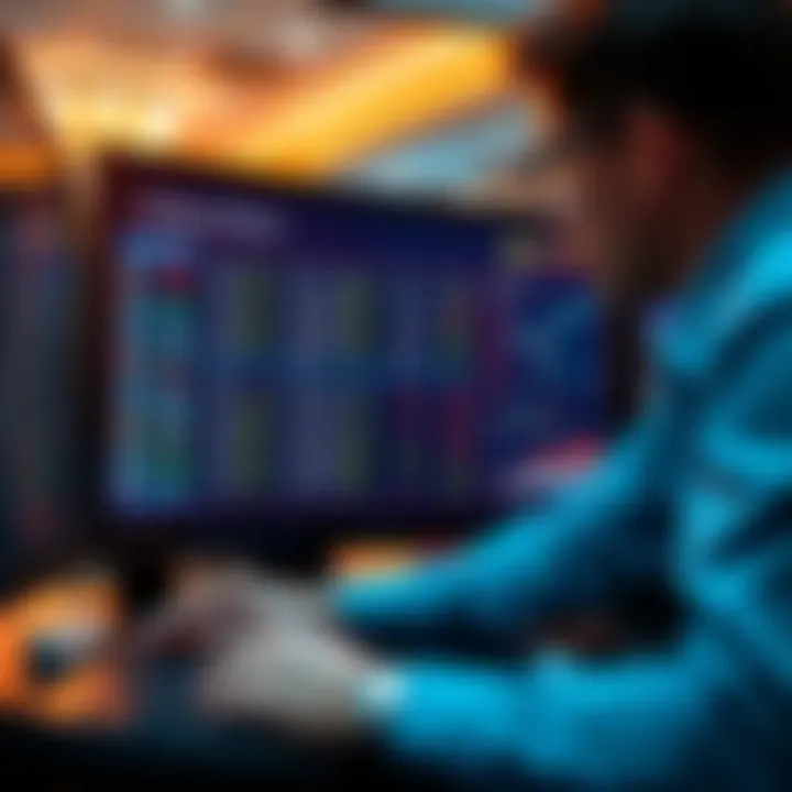 A person analyzing lottery statistics on a computer screen