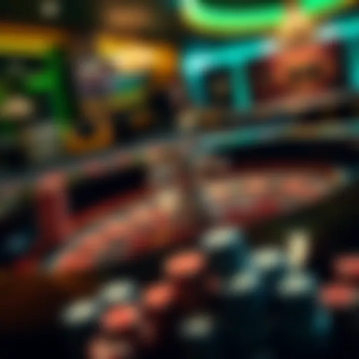 The Betting Layout of Roulette An elegant casino table showcasing roulette chips and the betting layout