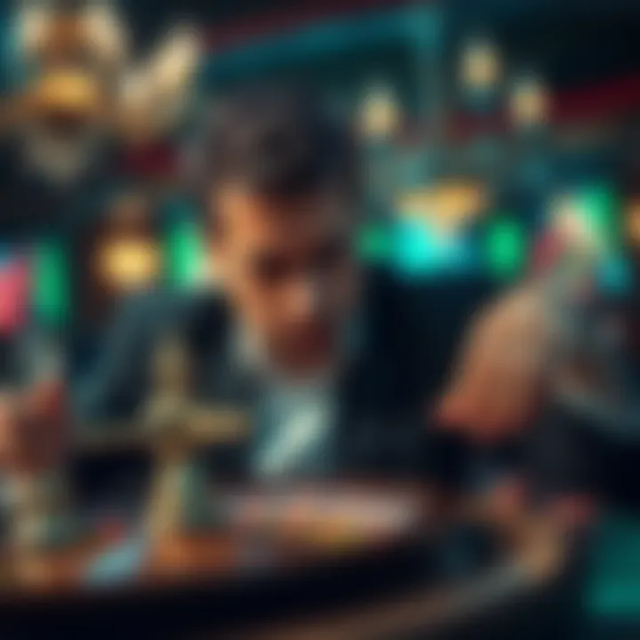 The Mind of a Strategic Player A strategic player analyzing roulette options with focused concentration