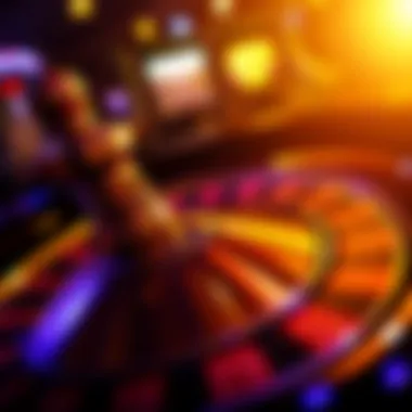 Close-up of a roulette wheel in motion