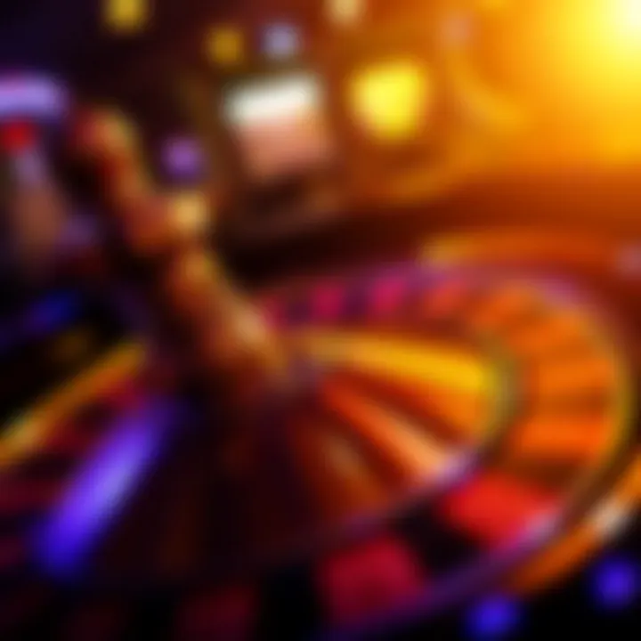 Close-up of a roulette wheel in motion