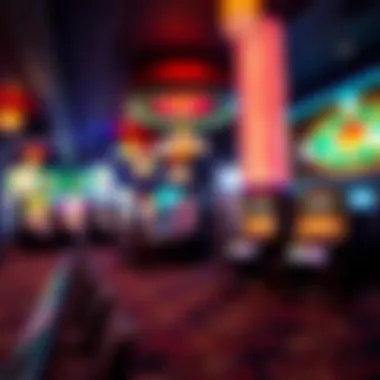 Vibrant casino atmosphere with colorful lights