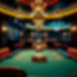 An elegant poker table set for a game
