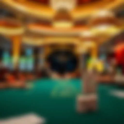 Glimpse of a luxurious casino setting with high-stakes tables