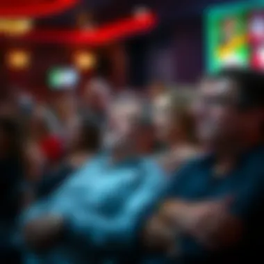 Audience Engagement with Reality Shows A lively audience watching a reality show premiere, reflecting diverse reactions.