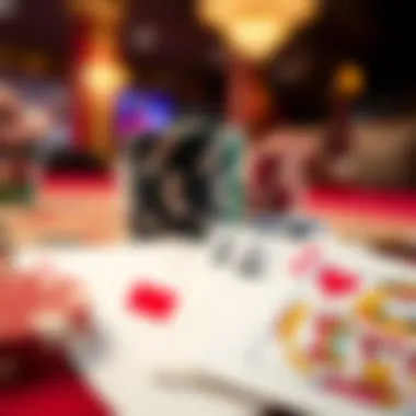 The Essence of Gaming Culture A close-up of gaming chips and cards representing gaming culture in Las Vegas.