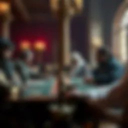 Ancient gaming scene depicting historical gambling practices