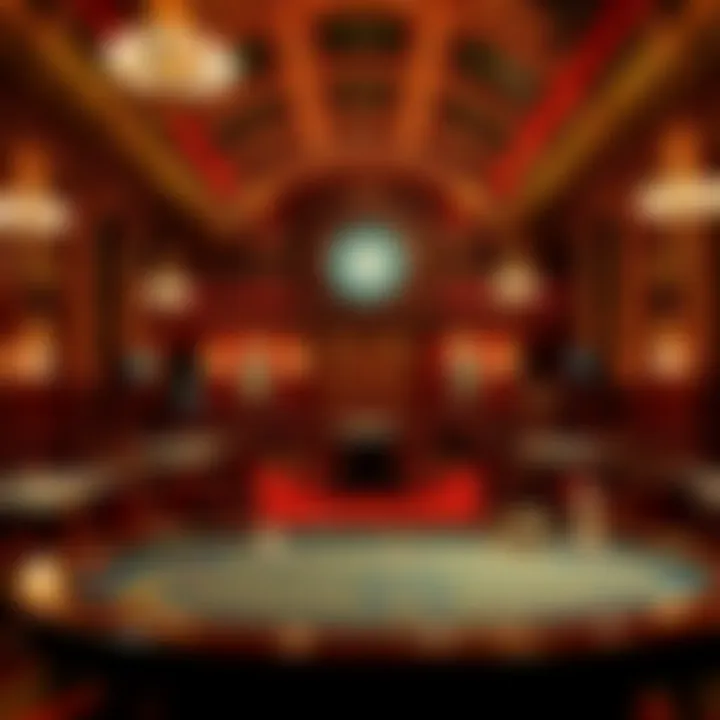 A vibrant illustration of a European casino in the 19th century