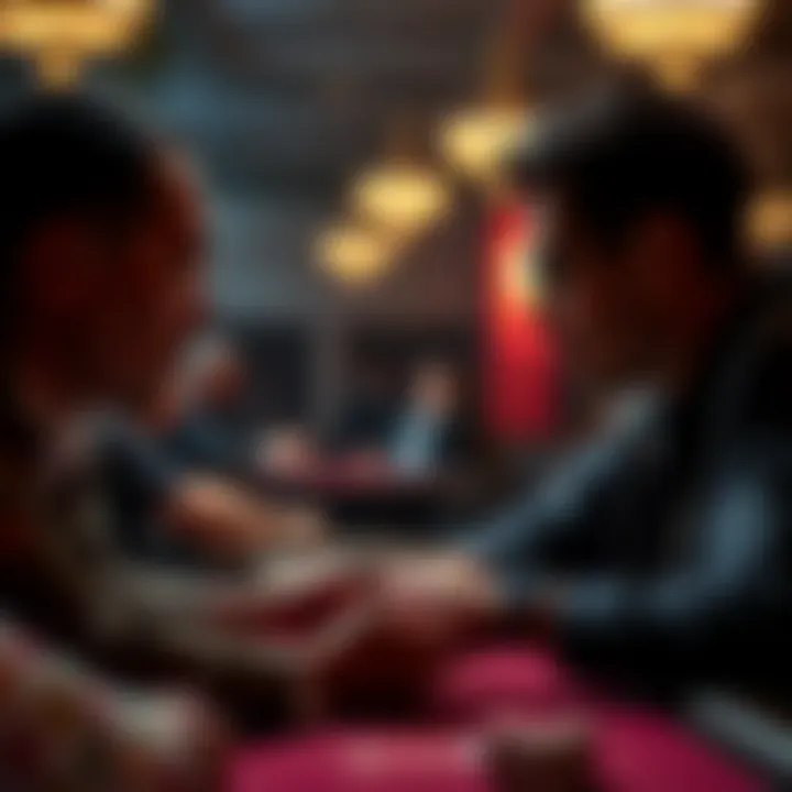 Two players engaged in intense eye contact, showcasing psychological tactics