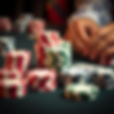 A strategic layout of poker chips denoting different betting levels