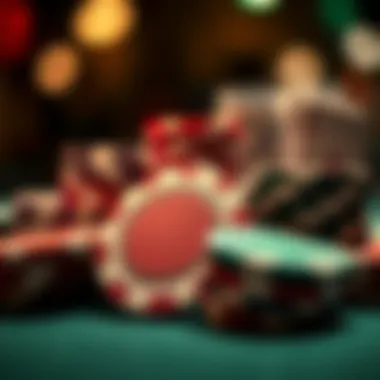 High-Stakes Symbolism A close-up of poker chips symbolizing high-stakes gameplay